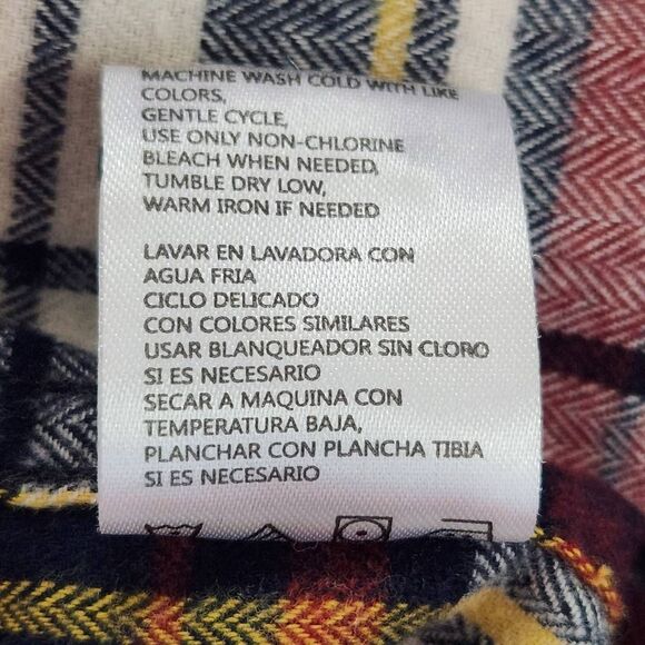 Weatherproof Vintage Red and Navy plaid Flannel Button Down Shirt Size XL - Picture 10 of 11